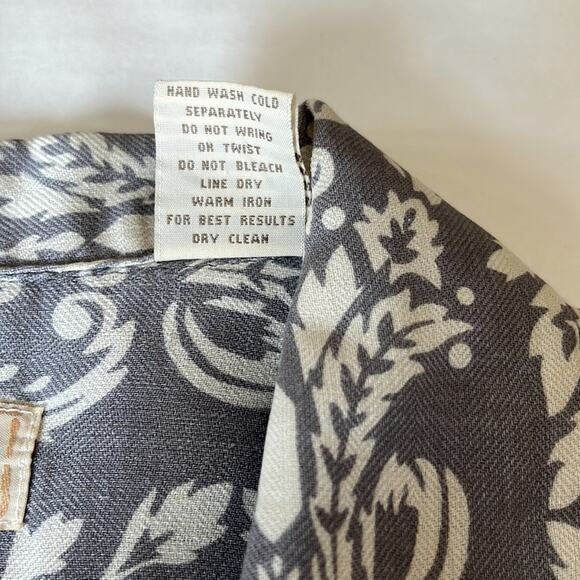 Island Republic Mens XL Hawaiian Short Sleeve Button Up Paisley Gray/Cream - Picture 2 of 4